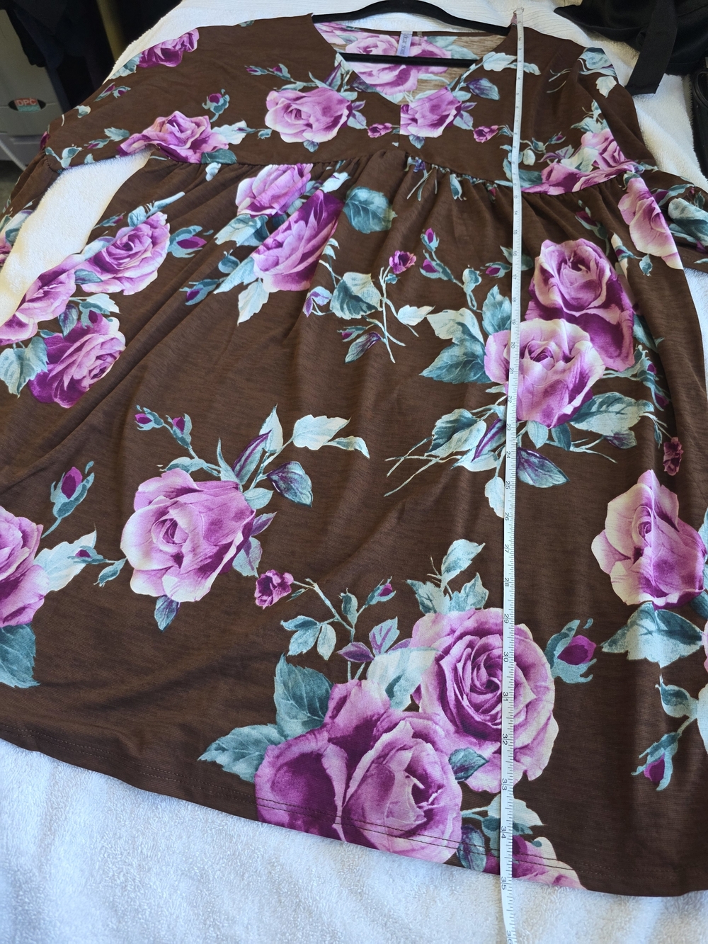 NWOT Dear Scarlett Brown Floral Babydoll Mini Dress Size Large - Picture 9 of 10